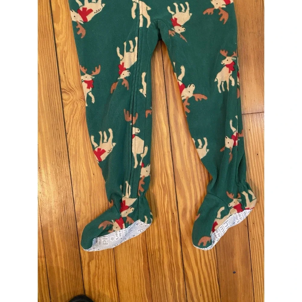 2 Carter's Kids Christmas Footie Pajamas Cookies And Reindeer Fleece Zip size 5